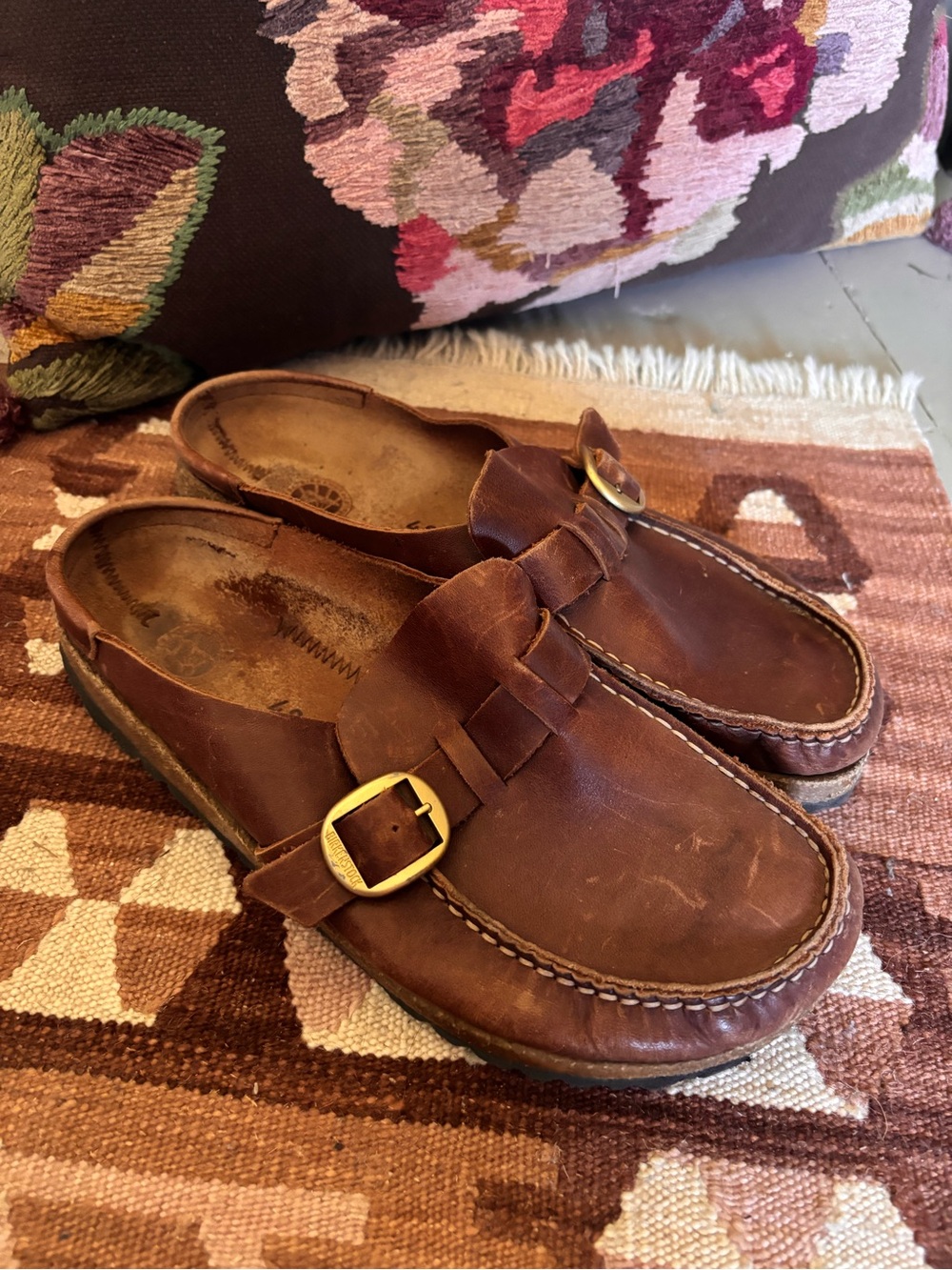 Birkenstock Buckley Clog Brown Leather Size 40